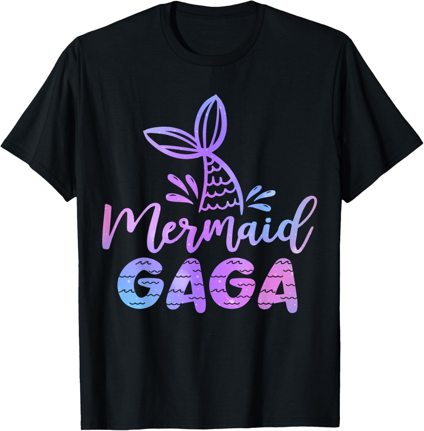 Mermaid GAGA Mermaid Birthday Party Themed Party Family T-Shirt - T-Shirt | Black
