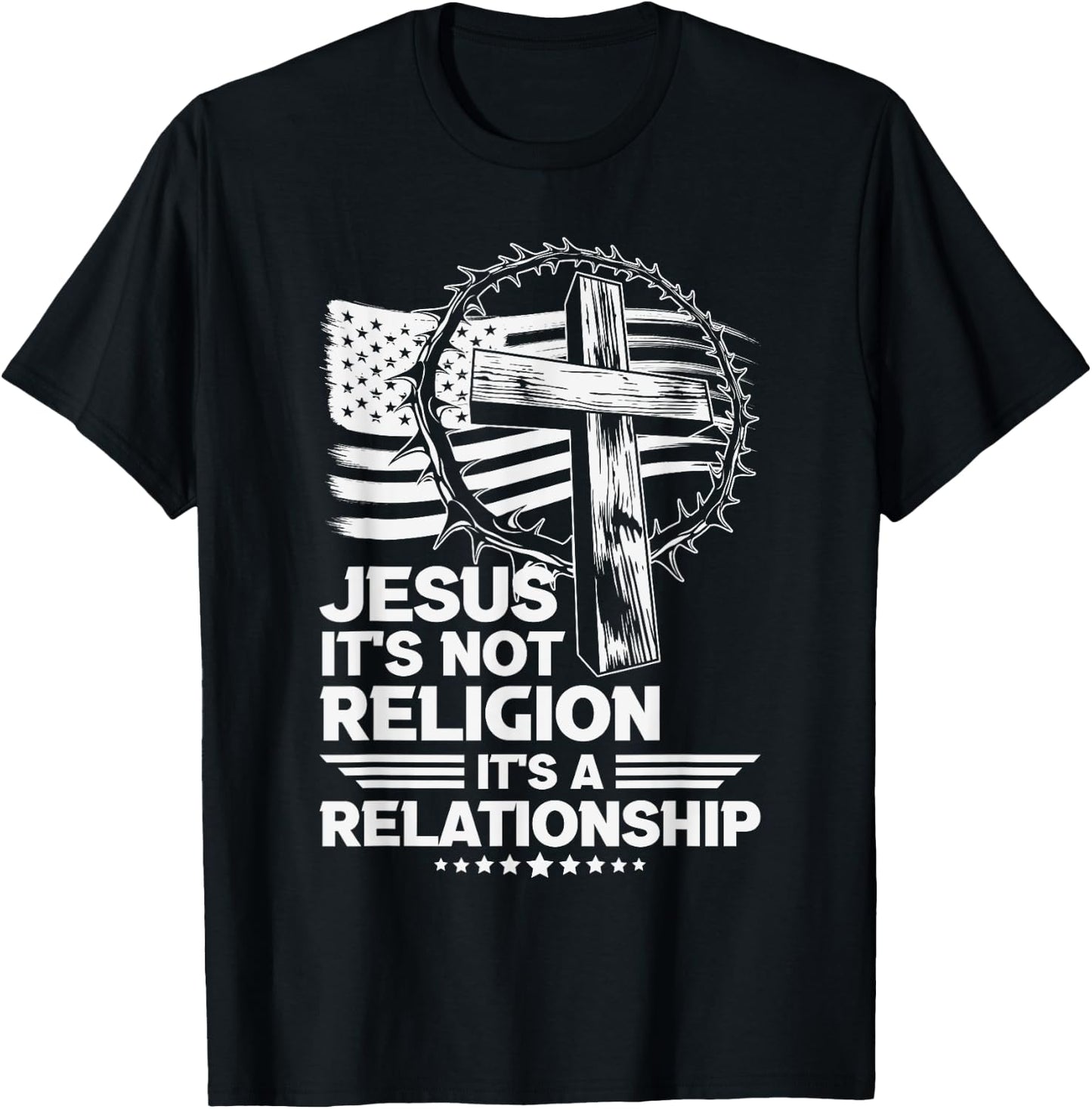 Jesus It's Not Religion It's a Relationship T-Shirt - T-Shirt | Black