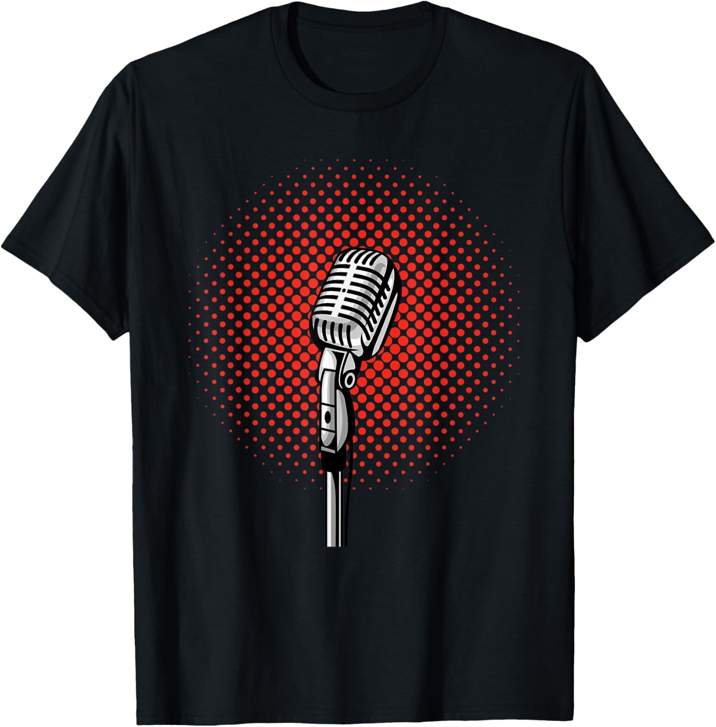 Retro Vintage Mic Music Rock Musician Jazz Songwriter Gift T-Shirt - T-Shirt | Black