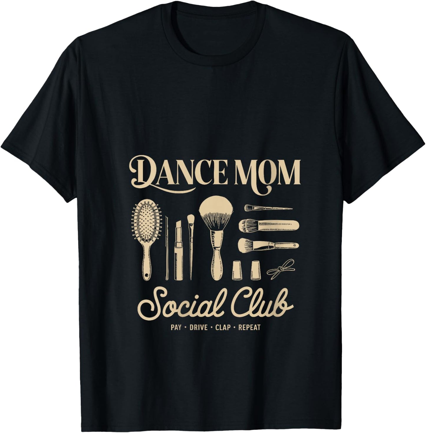 Women's Retro Funny Dance Mom Social Club Mama Sarcastic Mothers Day V-Neck T-Shirt - T-Shirt | Black
