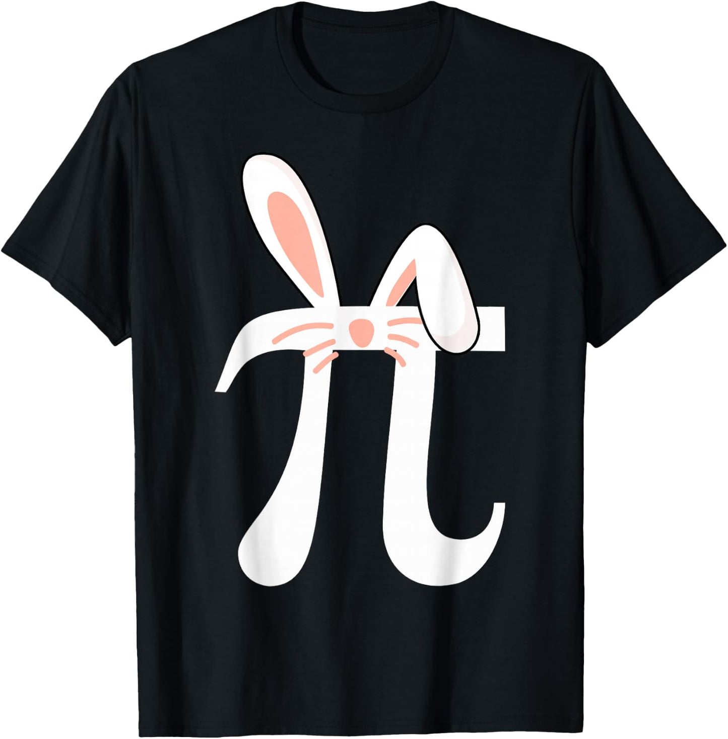 Pi Symbol Easter Bunny Rabbit Ears Easter Day Math Teachers T-Shirt - T-Shirt | Black