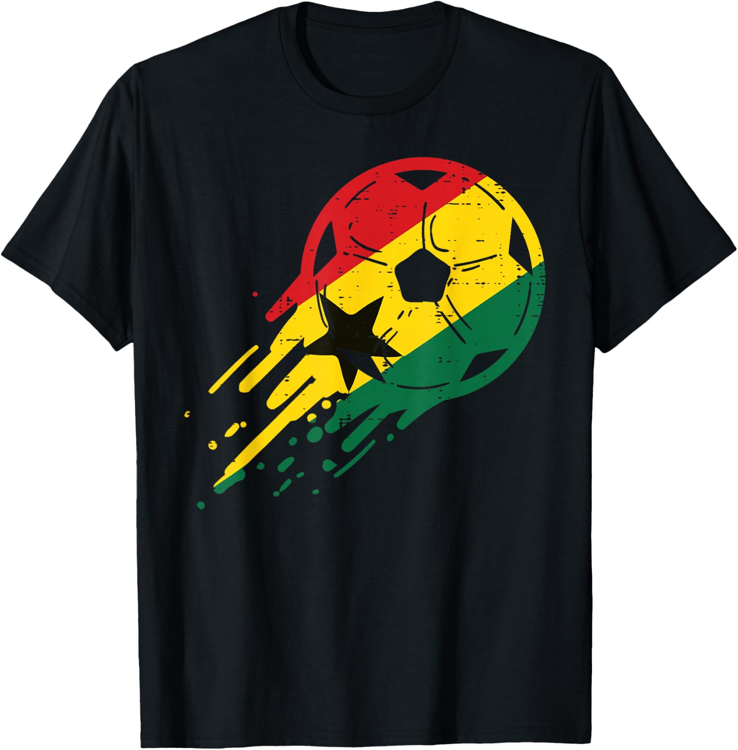 Ghana Soccer Ball Football Fan Men Women Boys Girls Kids T-Shirt - T-Shirt | Black