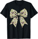 Camo Coquette Bow Women Girls Kids T-Shirt - T-Shirt | Black