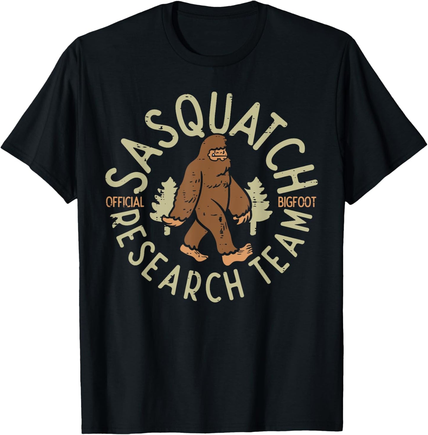 Camping Sasquatch Research Team Bigfoot Camper Men Women Kid T-Shirt - T-Shirt | Black