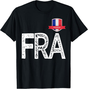 Frankreich Frankreich Menschenflagge Buchstaben F und R und A Frankreich T-Shirt - T-Shirt | Black