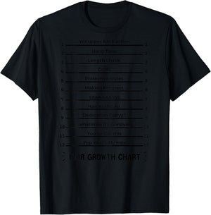 Hair Growth Chart - Check Your Long and Stylish Hair Length T-Shirt - T-Shirt | Black