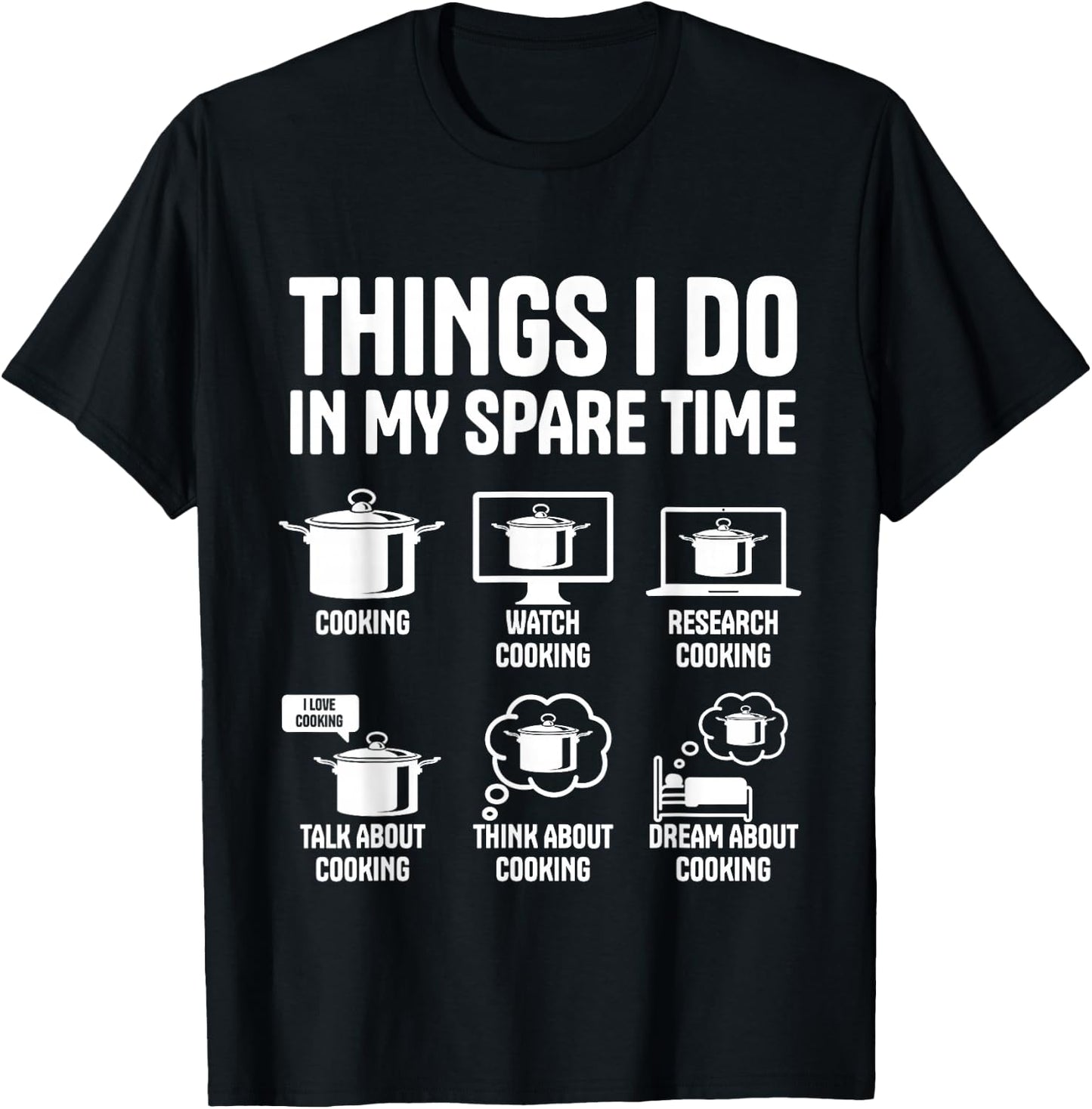 Funny Chef Cooking Spare Time T-Shirt - T-Shirt | Black