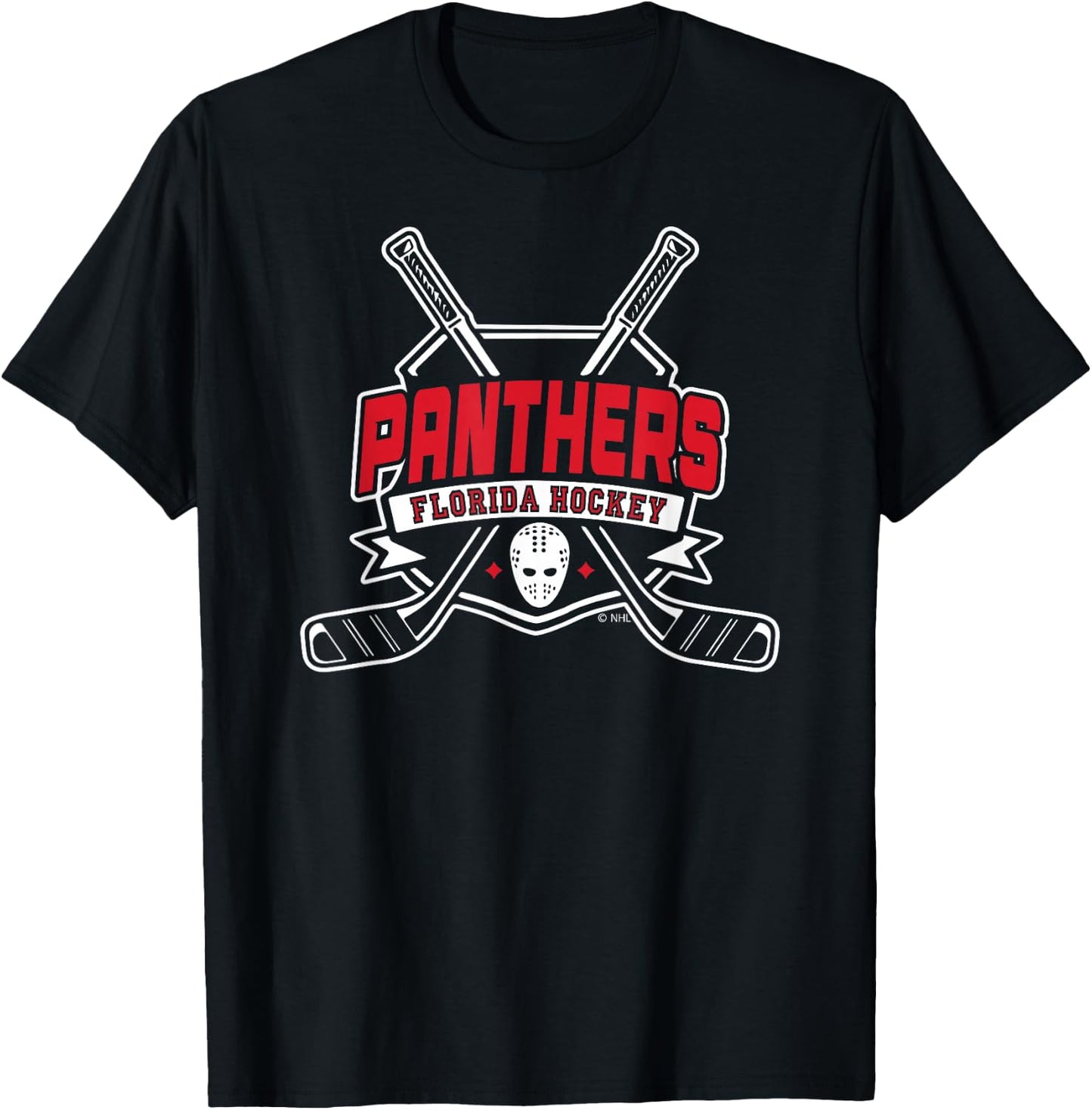 Florida Panthers Hockey Sticks Navy Officially Licensed T-Shirt - T-Shirt | Black