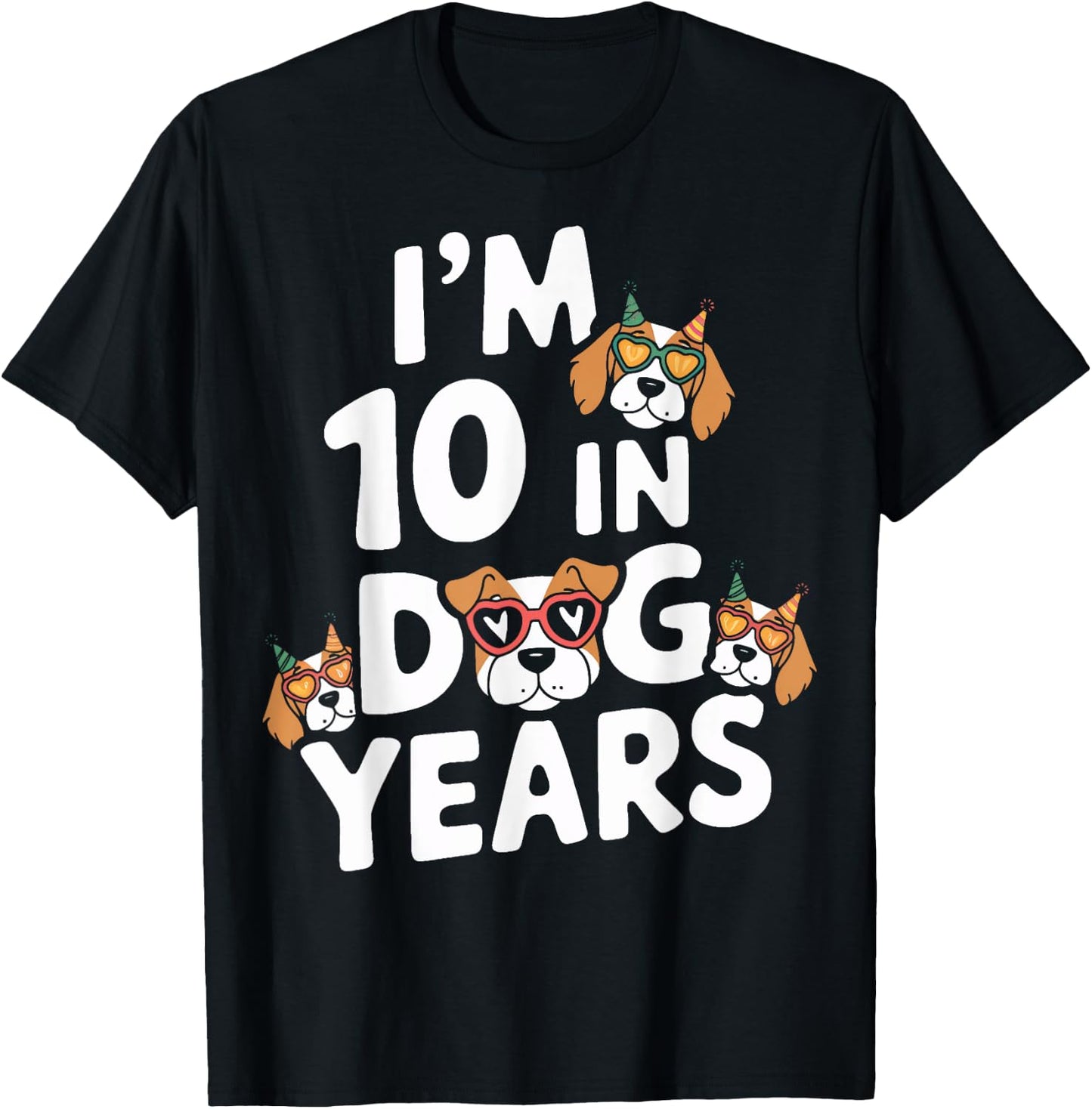 I Am 10 In Dog Years Turning 70 Year Old 70th Birthday Party T-Shirt - T-Shirt | Black