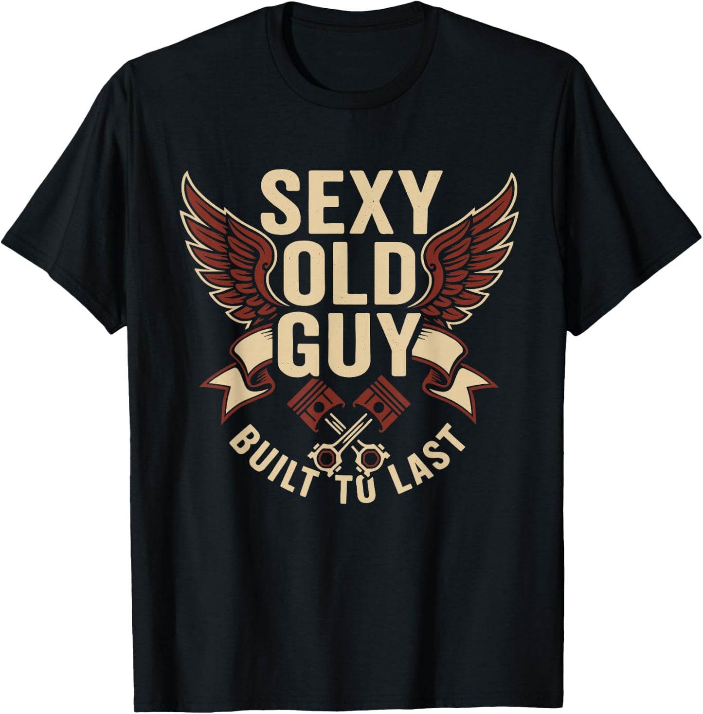 Funny Old Biker Sexy Old Guy 65th Birthday Aging Biker T-Shirt - T-Shirt | Black