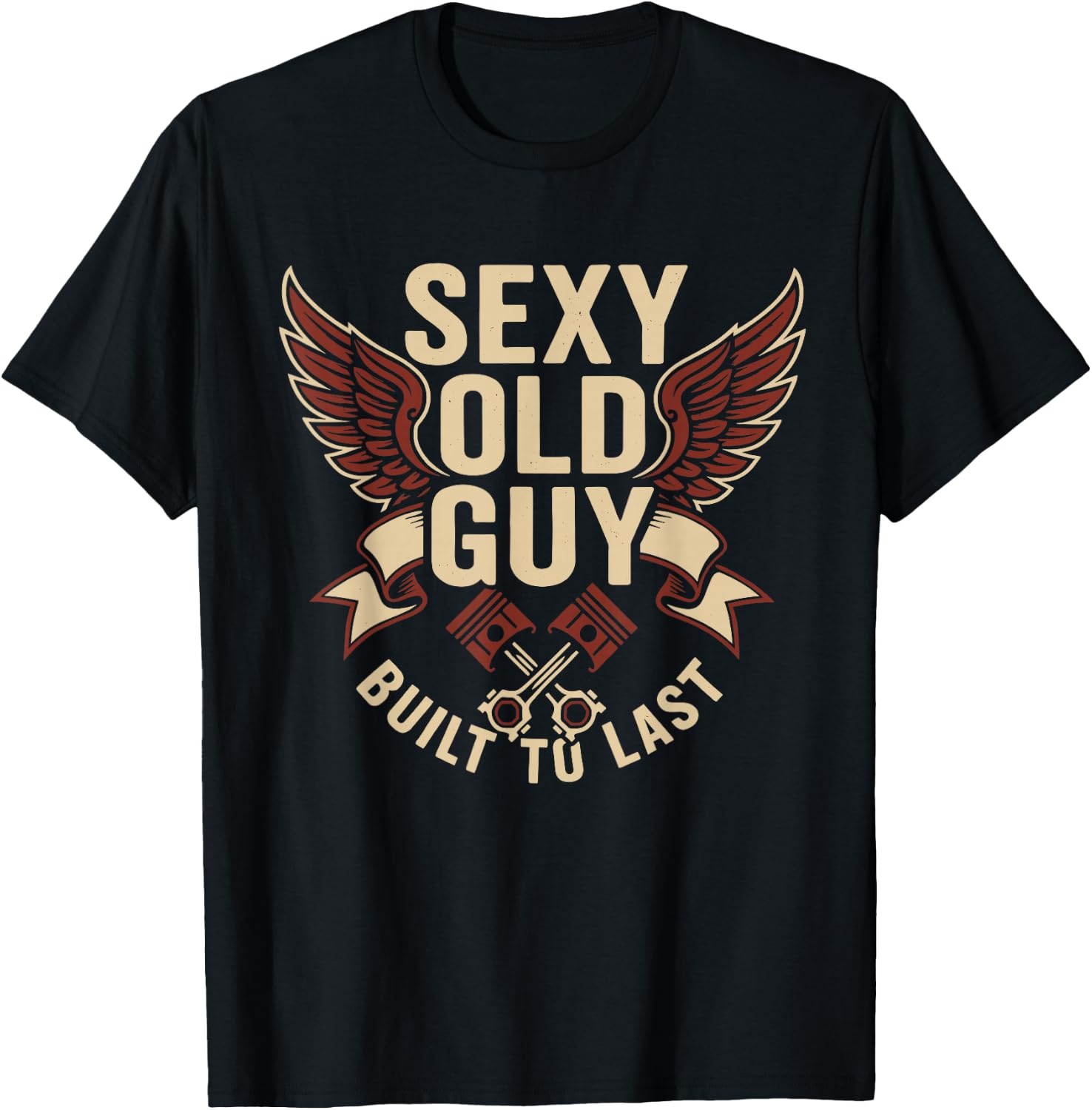 Funny Old Biker Sexy Old Guy 65th Birthday Aging Biker T-Shirt - T-Shirt | Black