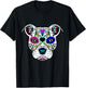 Day Of The Dead Pit Bull Mom Dog Rescue Sugar Skull Shirt Women Girls Kids T-Shirt - T-Shirt | Black