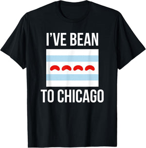 I've Bean to Chicago Flag with Bean Cloud gate Stars T-Shirt - T-Shirt | Black