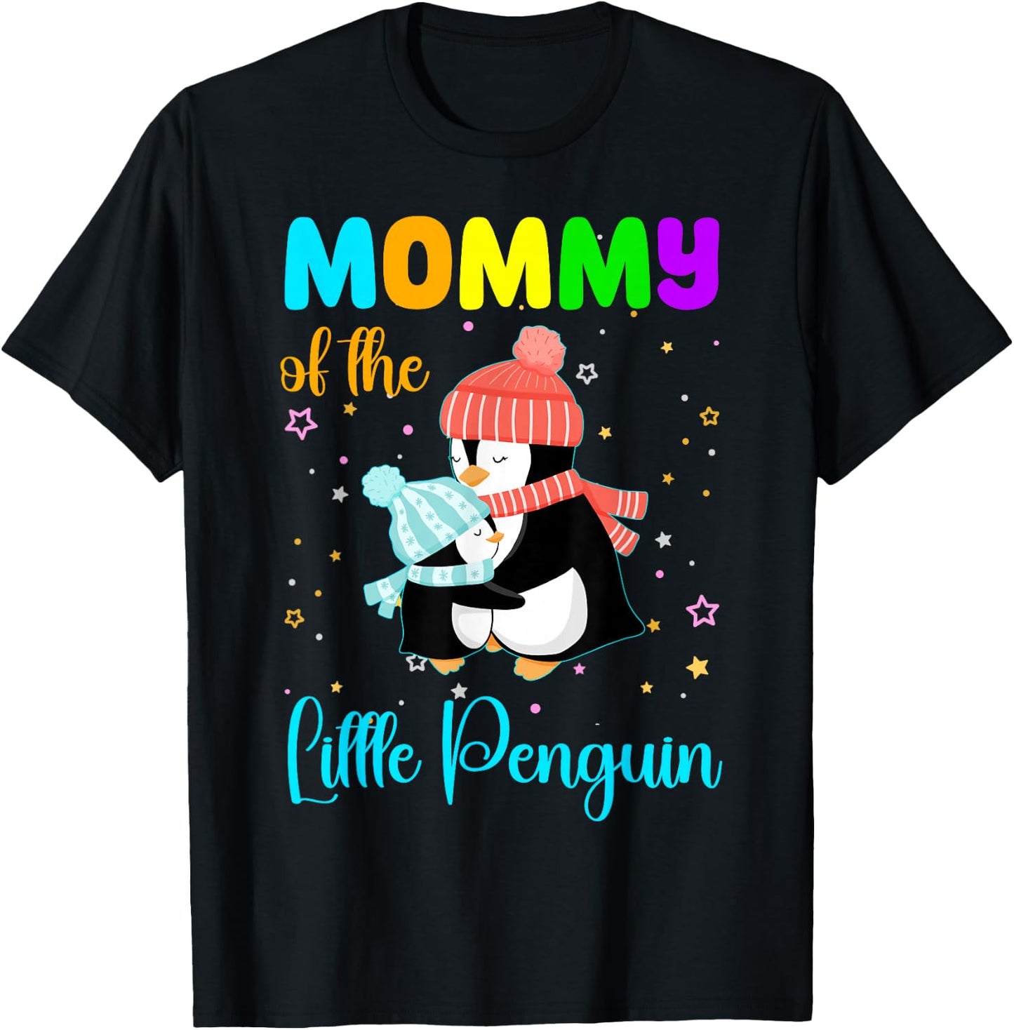 Mommy Of Little Penguin Birthday Family Matching T-Shirt - T-Shirt | Black