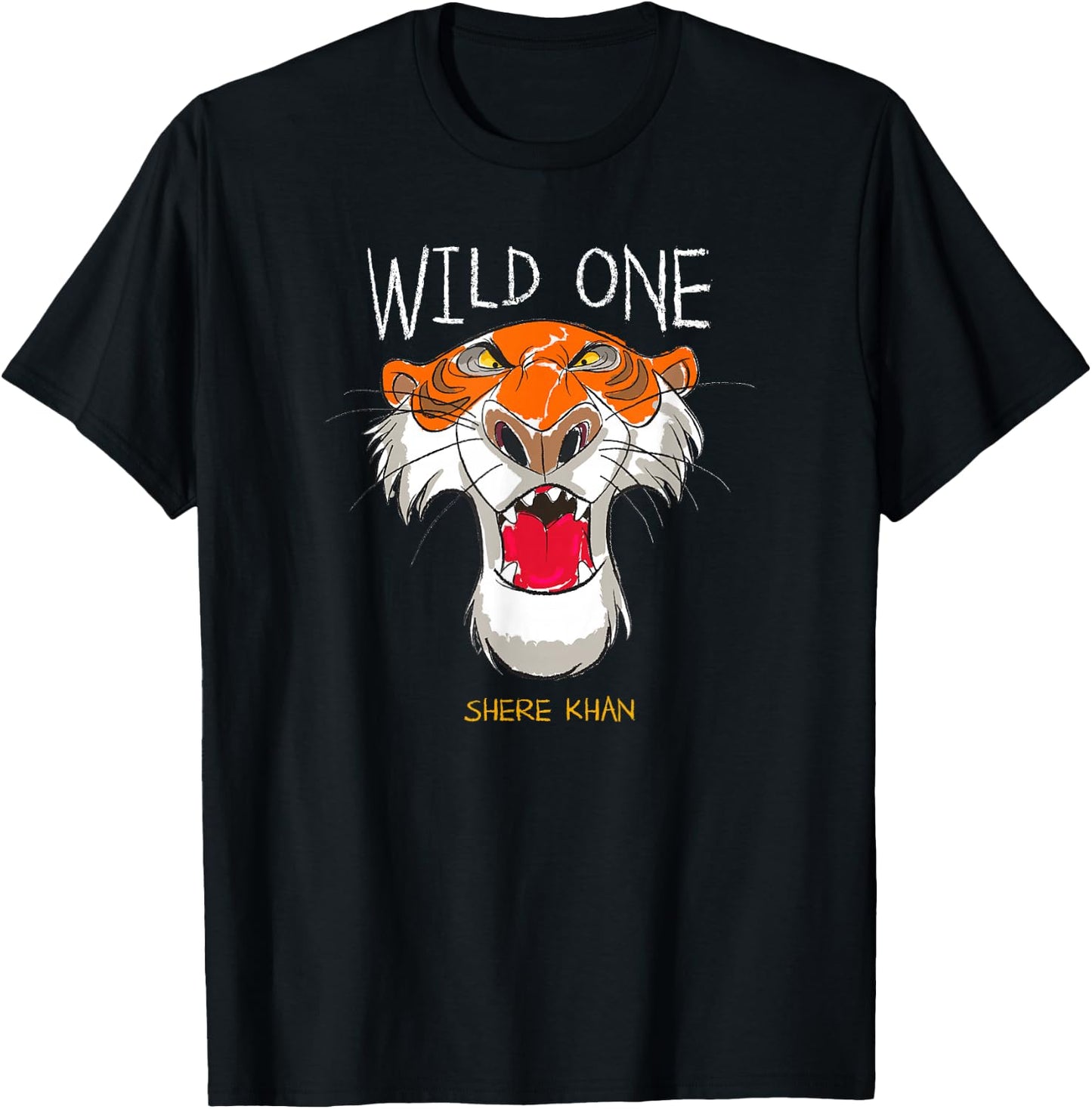 Disney The Jungle Book Shere Khan Wild One Big Face Poster T-Shirt - T-Shirt | Black