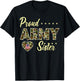 Proud Army Sister Camouflage Soldier Family Love Military T-Shirt - T-Shirt | Black