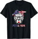 Cute Pittie Mom Bandana american flag dog Pitbull Lover Women T-Shirt - T-Shirt | Black
