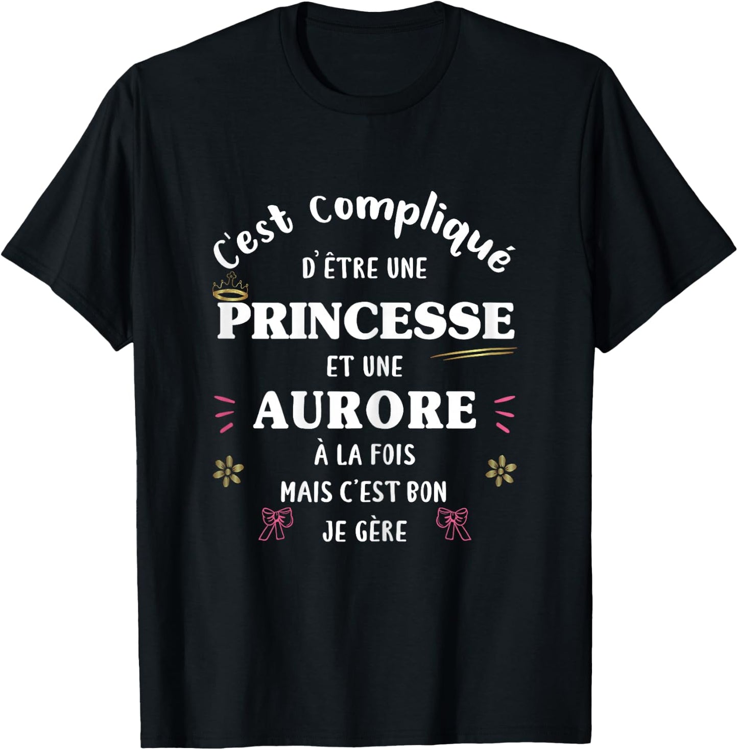 Women's Princess Humour Personalised Gift Aurore , Black, Female X-Small T-Shirt - T-Shirt | Black