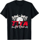 Race Car Birthday Party Racing Family Tita Pit Crew V-Neck T-Shirt - T-Shirt | Black