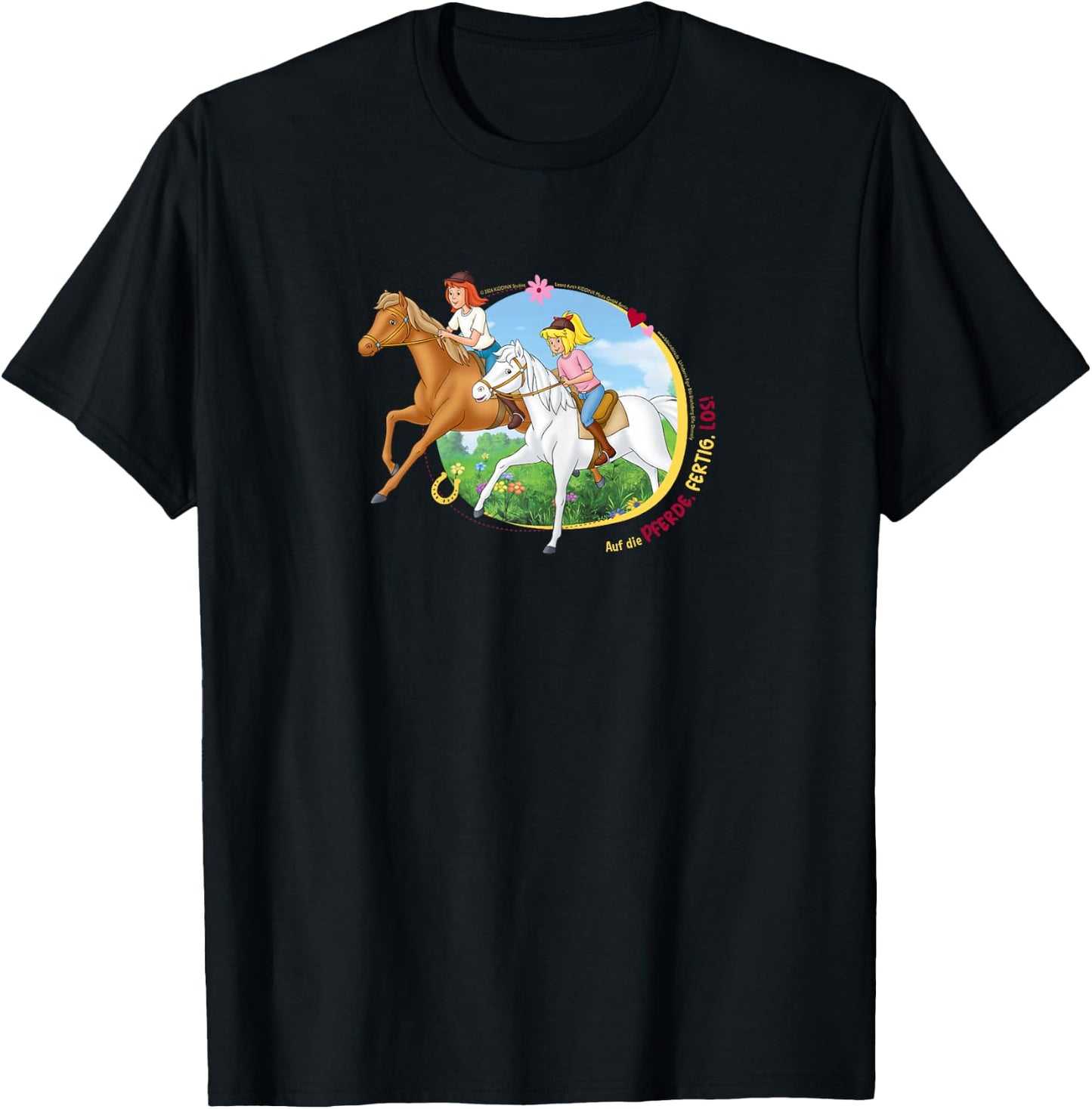 Bibi & Tina - Pferderennen T-Shirt - T-Shirt | Black
