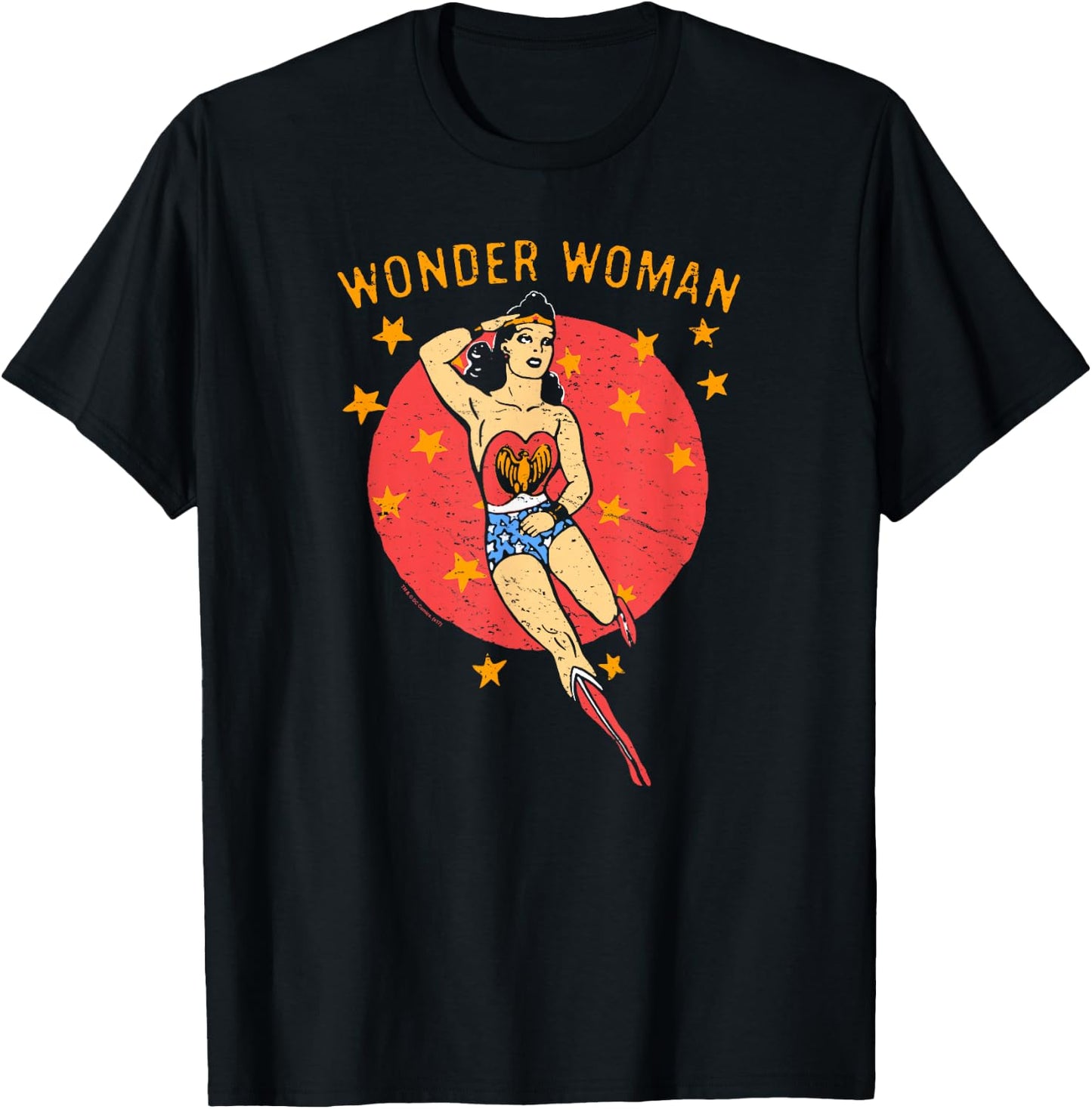 Wonder Woman Retro Wonder Circle T-Shirt - T-Shirt | Black