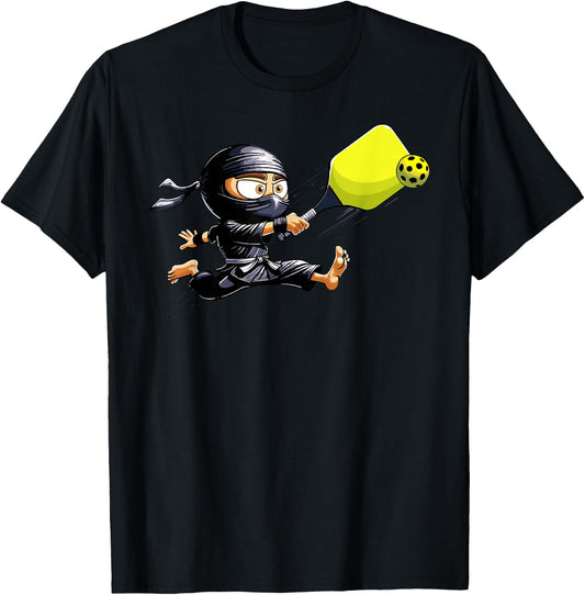 Pickleball Player Ninja T-Shirt - T-Shirt | Black