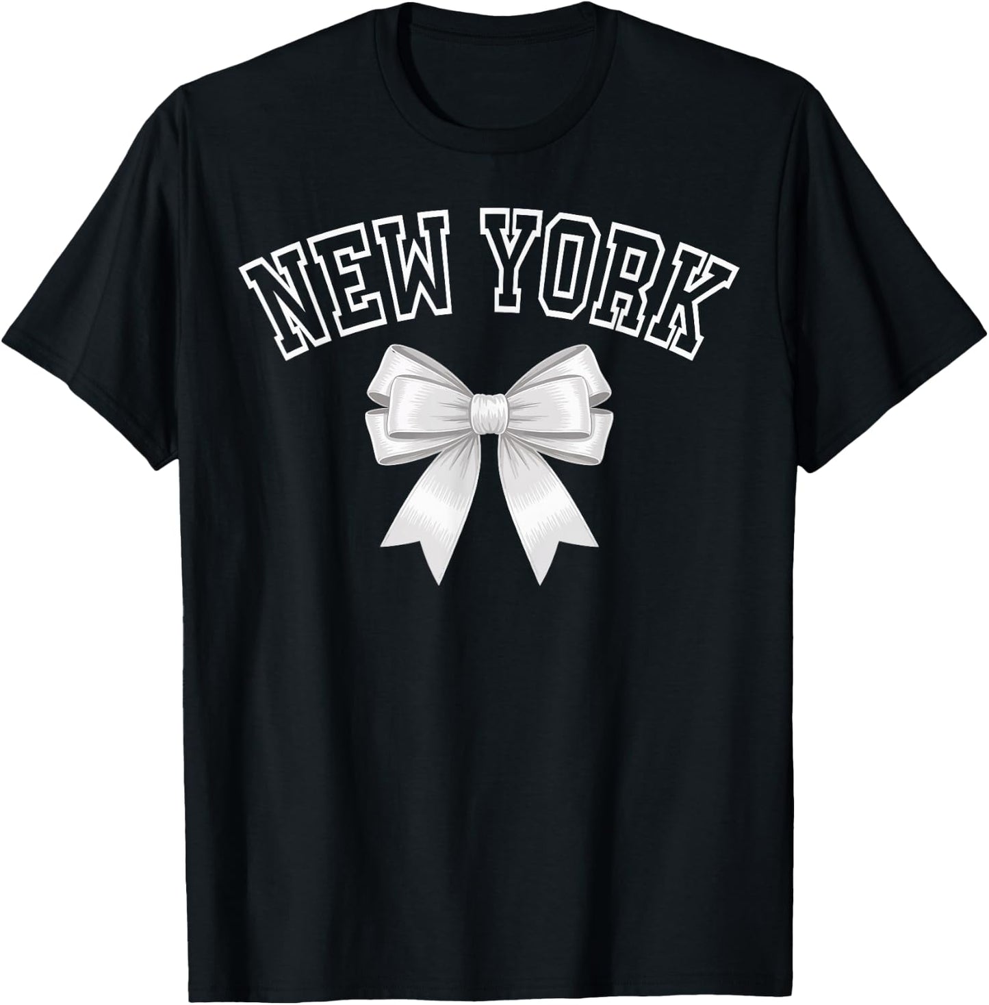 NEW YORK Coquette Bow Hometown Pride Girls T-Shirt - T-Shirt | Black