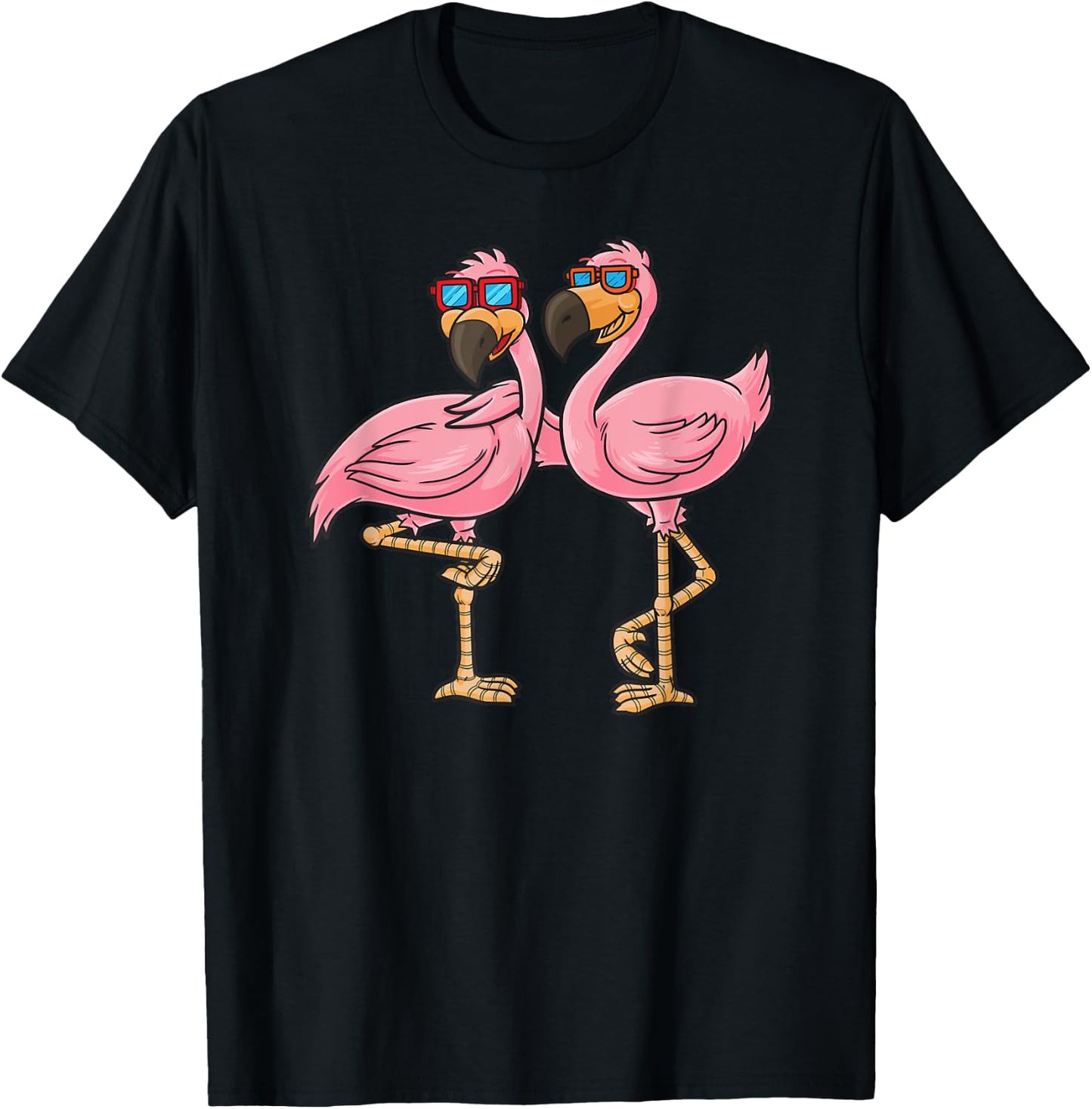Funny Flamingo Birds T-Shirt - T-Shirt | Black