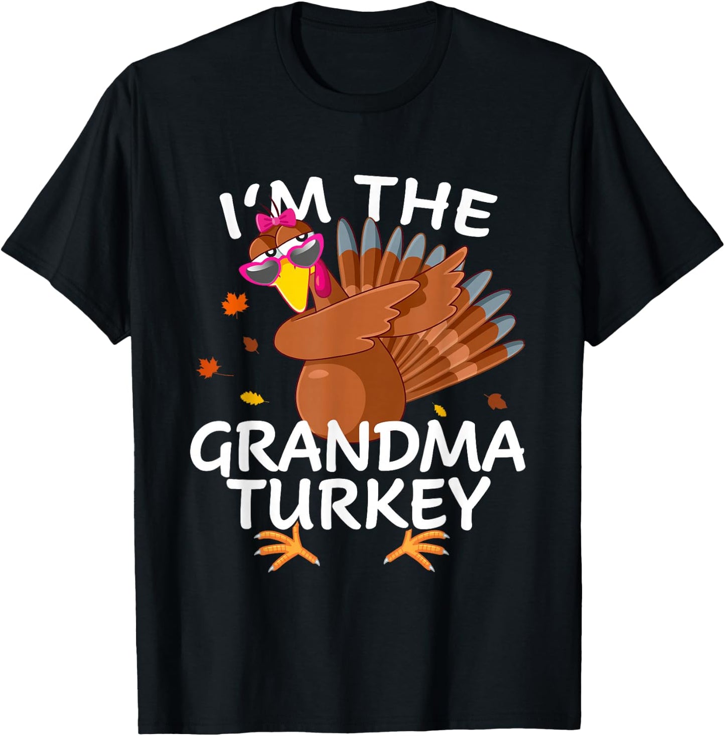 Grandma Turkey Matching Outfit Thanksgiving Pajamas Family T-Shirt - T-Shirt | Black