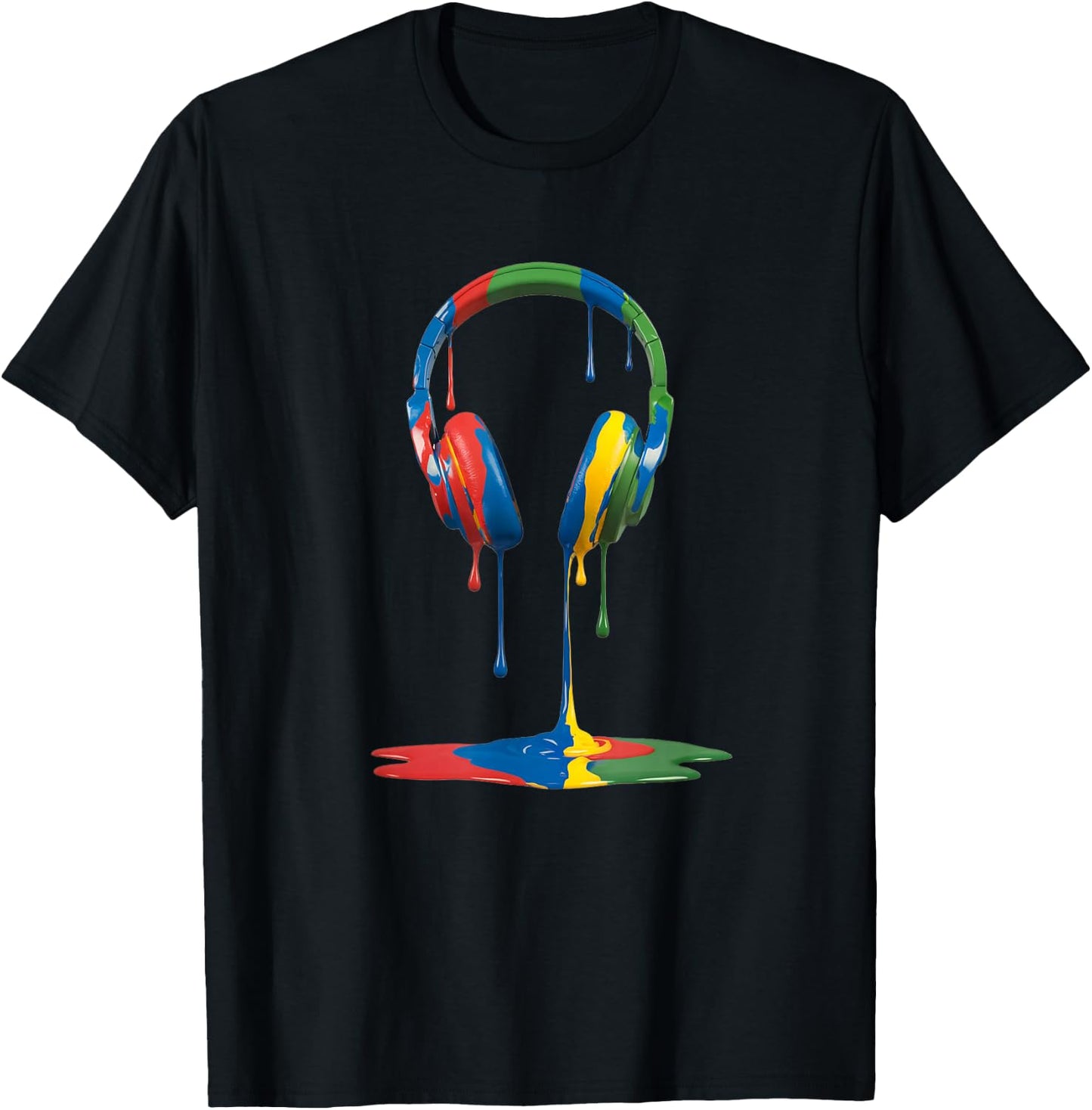 Helmet Gamer Paint Drip Music Lover T-Shirt - T-Shirt | Black