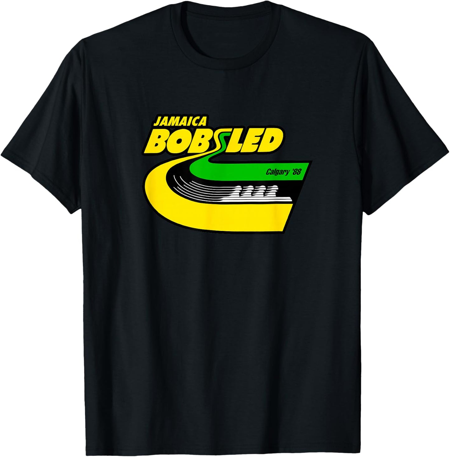 Jamaica Bobled Retro Bob Team Jamaica Flag Bobsleigh , black T-Shirt - T-Shirt | Black