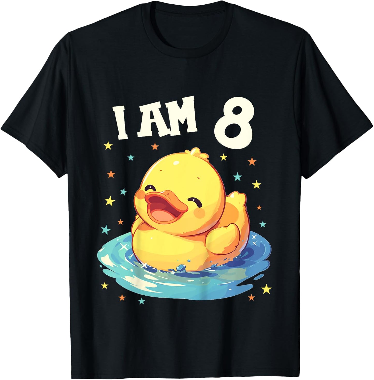 Kids 8 Years old 8 birthday Ducks Boy Girl Duck T-Shirt - T-Shirt | Black