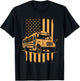 School Bus Driver USA Flag T-Shirt - T-Shirt | Black