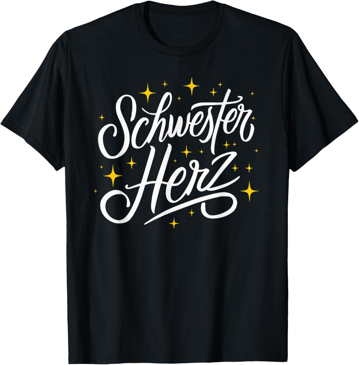 with German Text "Schwesterherz" (German Language), black T-Shirt - T-Shirt | Black