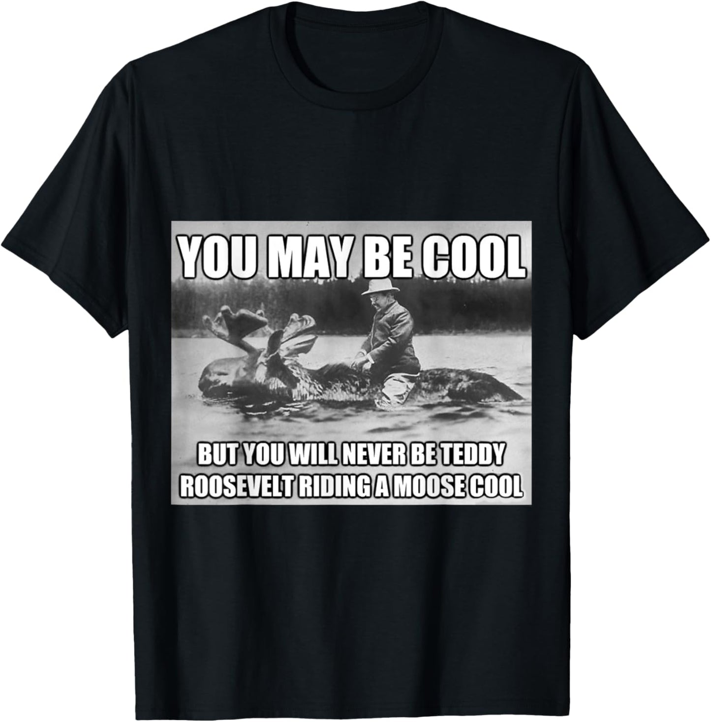 Funny Hipster Theodore Teddy Roosevelt Meme T Shirt T-Shirt - T-Shirt | Black