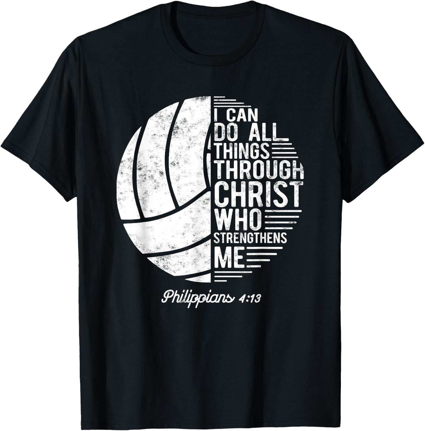 Christian Volleyball I Can Do All Things Philippians 4 13 T-Shirt - T-Shirt | Black
