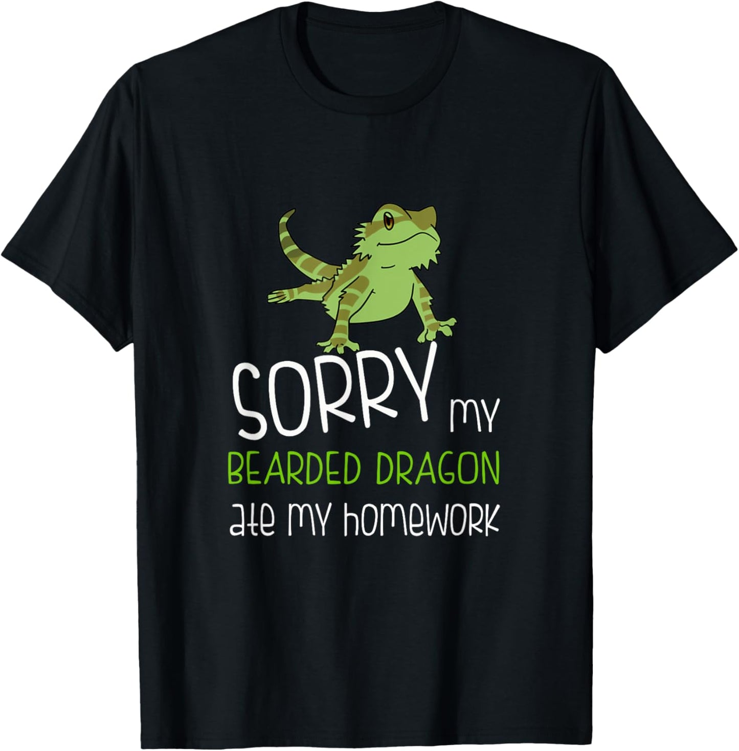 BEARDED DRAGON ATE MY HOMEWORK T SHIRT Women Kids T-Shirt - T-Shirt | Black