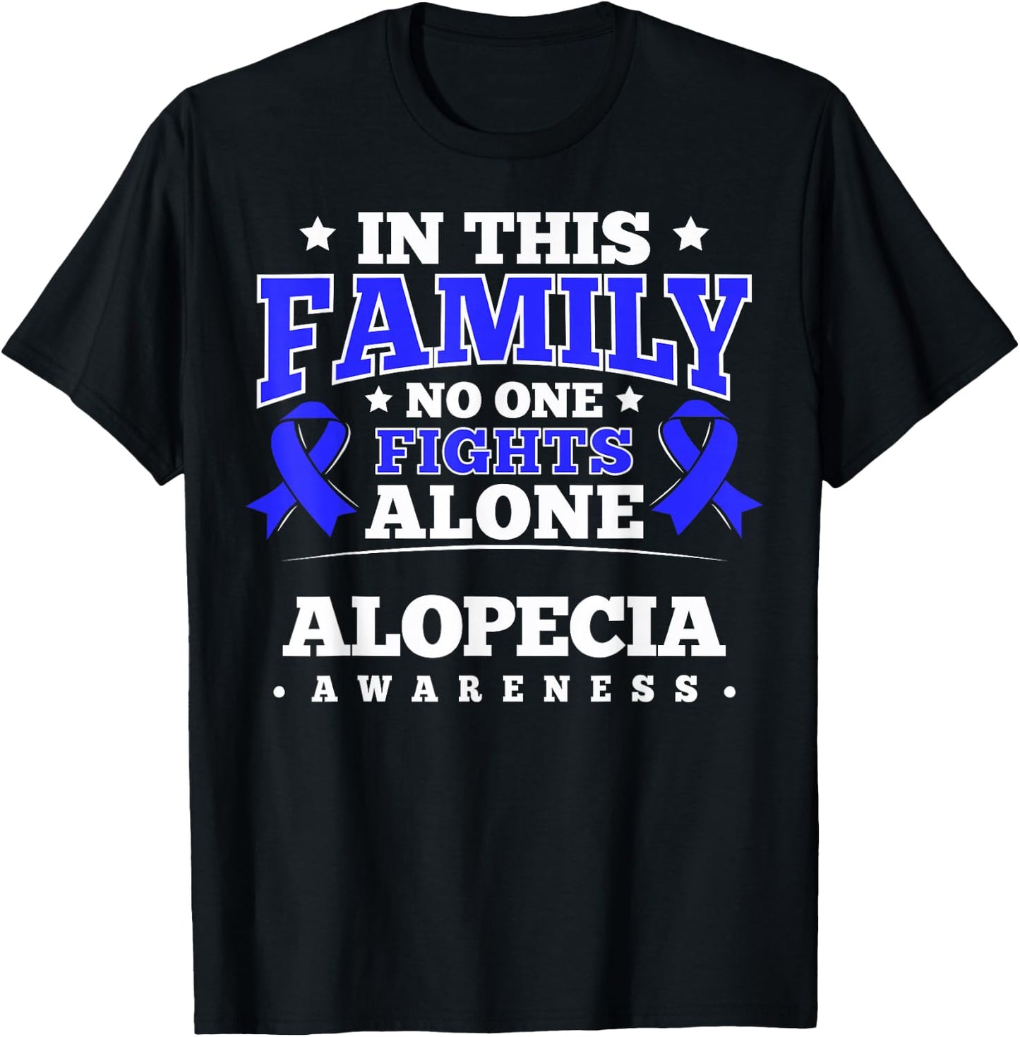 Hair Loss Awareness Ribbon Alopecia Areata Survivor T-Shirt - T-Shirt | Black