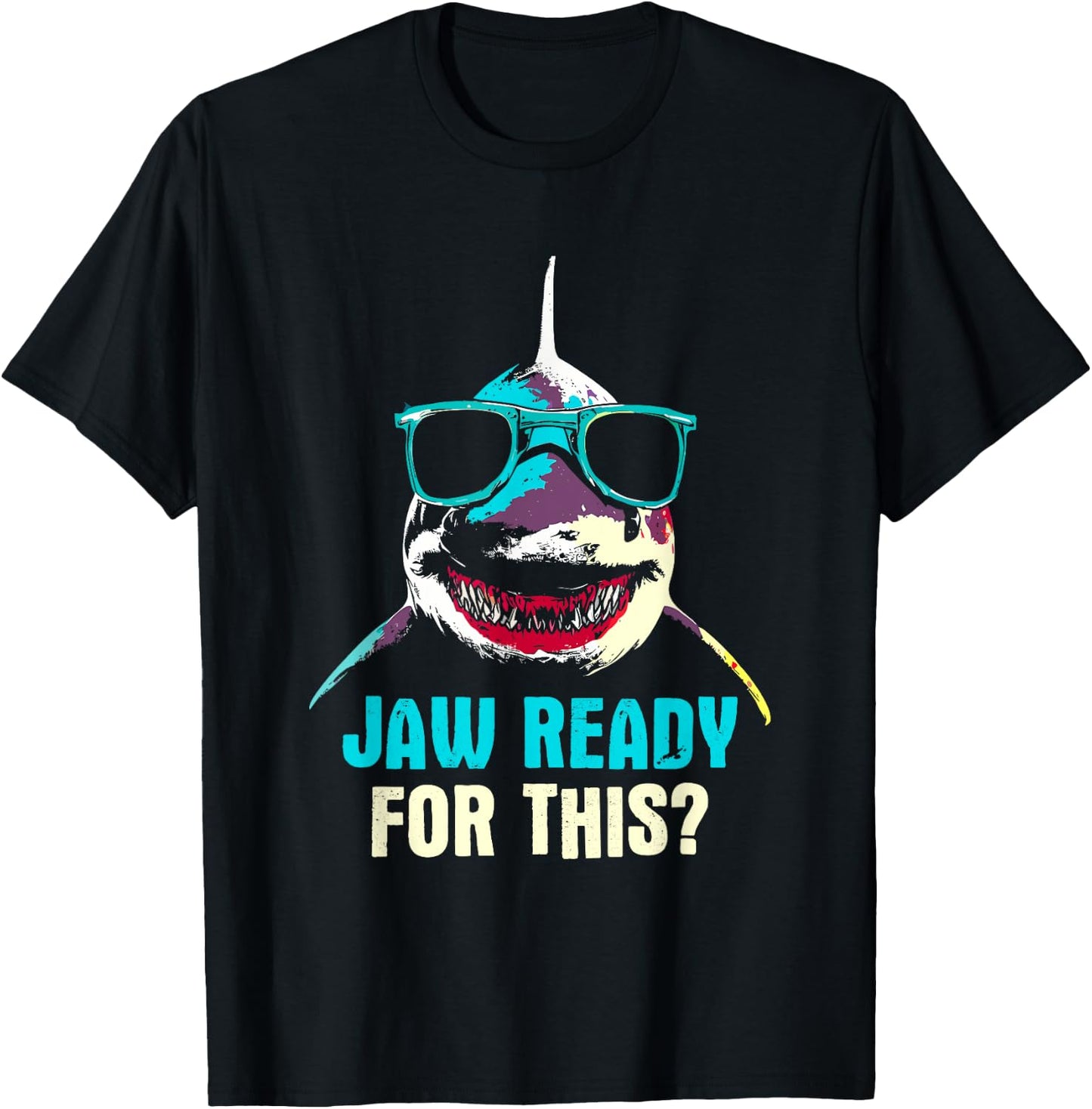 Jaw Ready For This Week - Funny Friday Shark Vacation Summer Women Girls Kids T-Shirt - T-Shirt | Black