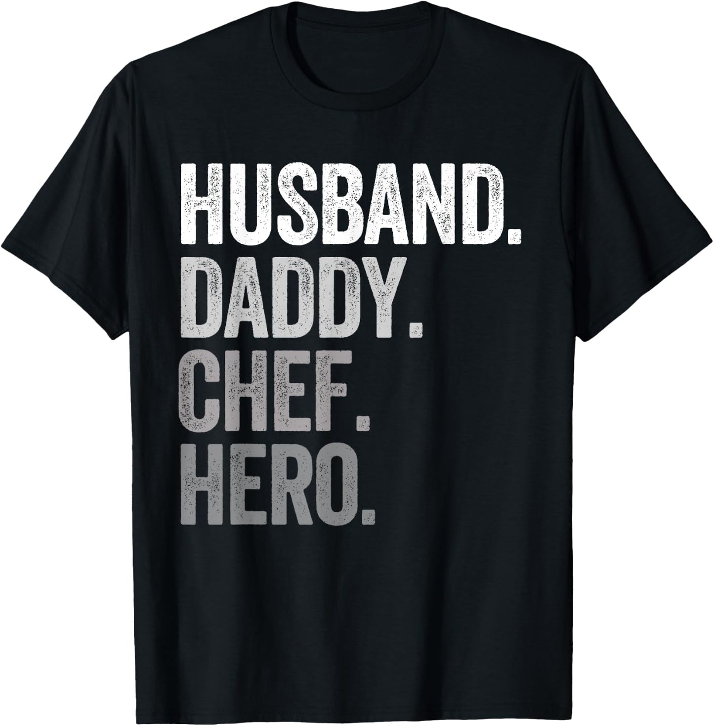 Husband Daddy Chef Hero Funny Cook Culinary Lover Vintage T-Shirt - T-Shirt | Black