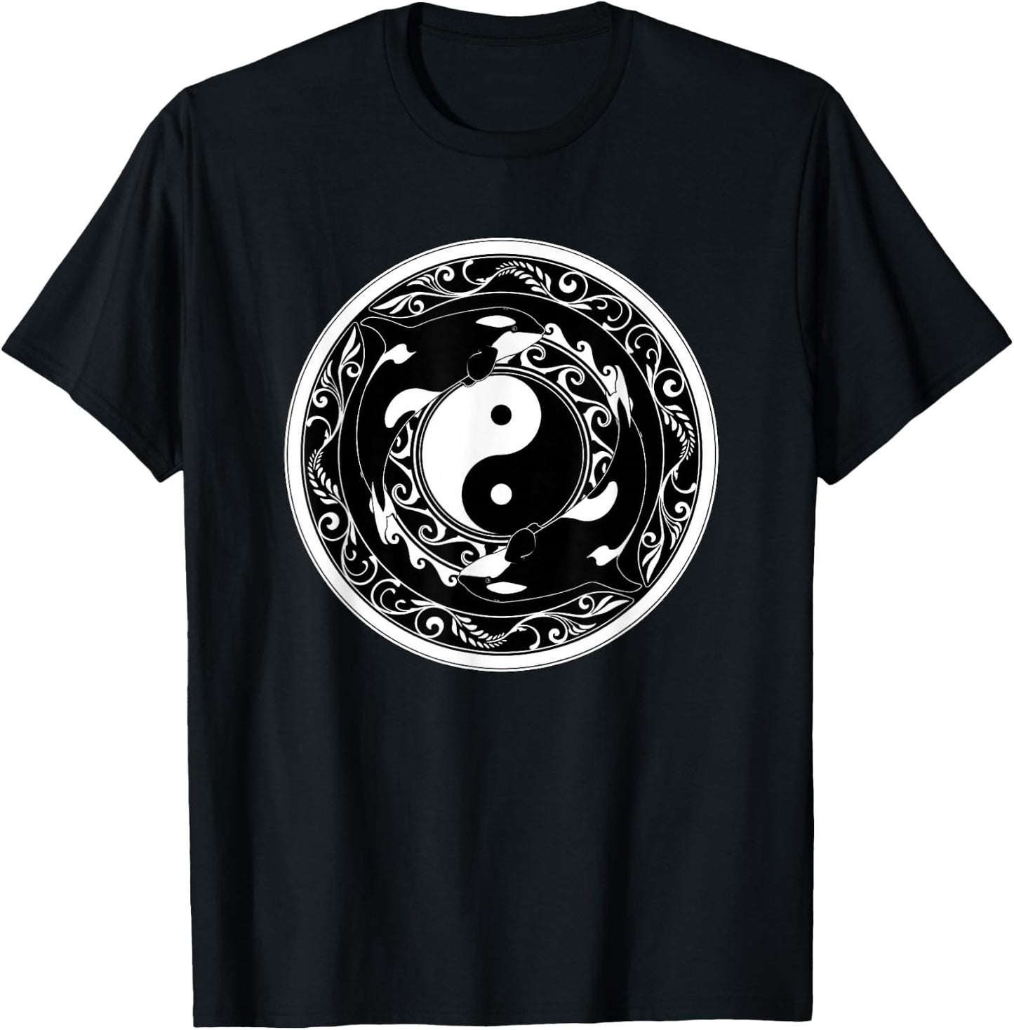 Yin Yang Orcas T-Shirt - T-Shirt | Black