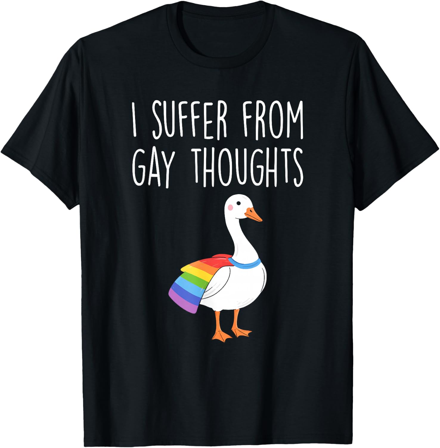 I Suffer, from Gay Thoughts, Goose, LGBTQ+ Pride T-Shirt - T-Shirt | Black