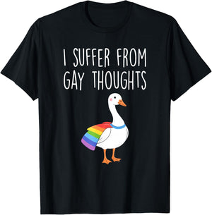 I Suffer, from Gay Thoughts, Goose, LGBTQ+ Pride T-Shirt - T-Shirt | Black