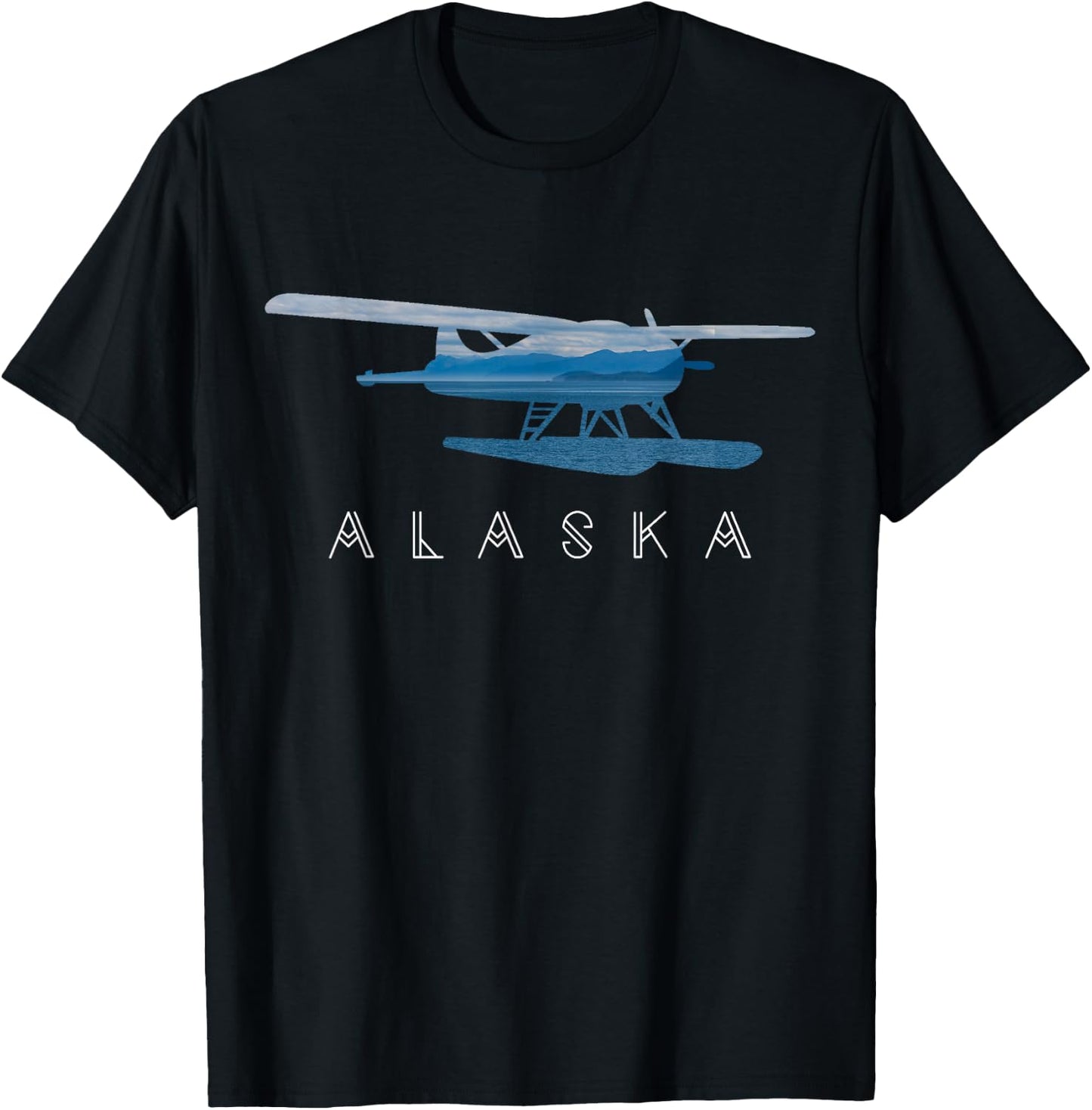 Alaska Sea Plane - Seaplane Pilot - Alaskan Landscape T-Shirt - T-Shirt | Black