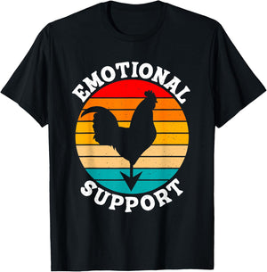 Retro Chicken Emotional Support Cock Fanny Vintage T-Shirt - T-Shirt | Black