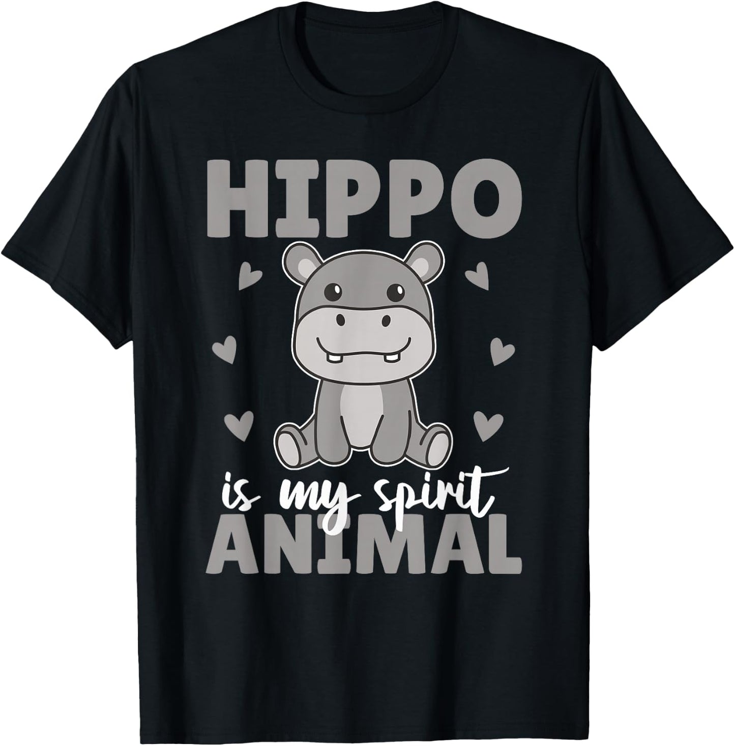 Hippo Is My Spirit Animal - Süßer Hippo T-Shirt - T-Shirt | Black