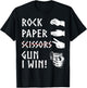 Rock Paper Scissors Gun I Win! Funny 2nd Amendment T-Shirt - T-Shirt | Black