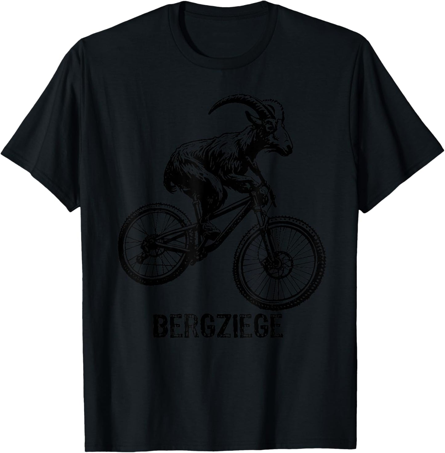 Bergziege Mountainbike MTB Downhill Berg Ziege Lustig T-Shirt - T-Shirt | Black