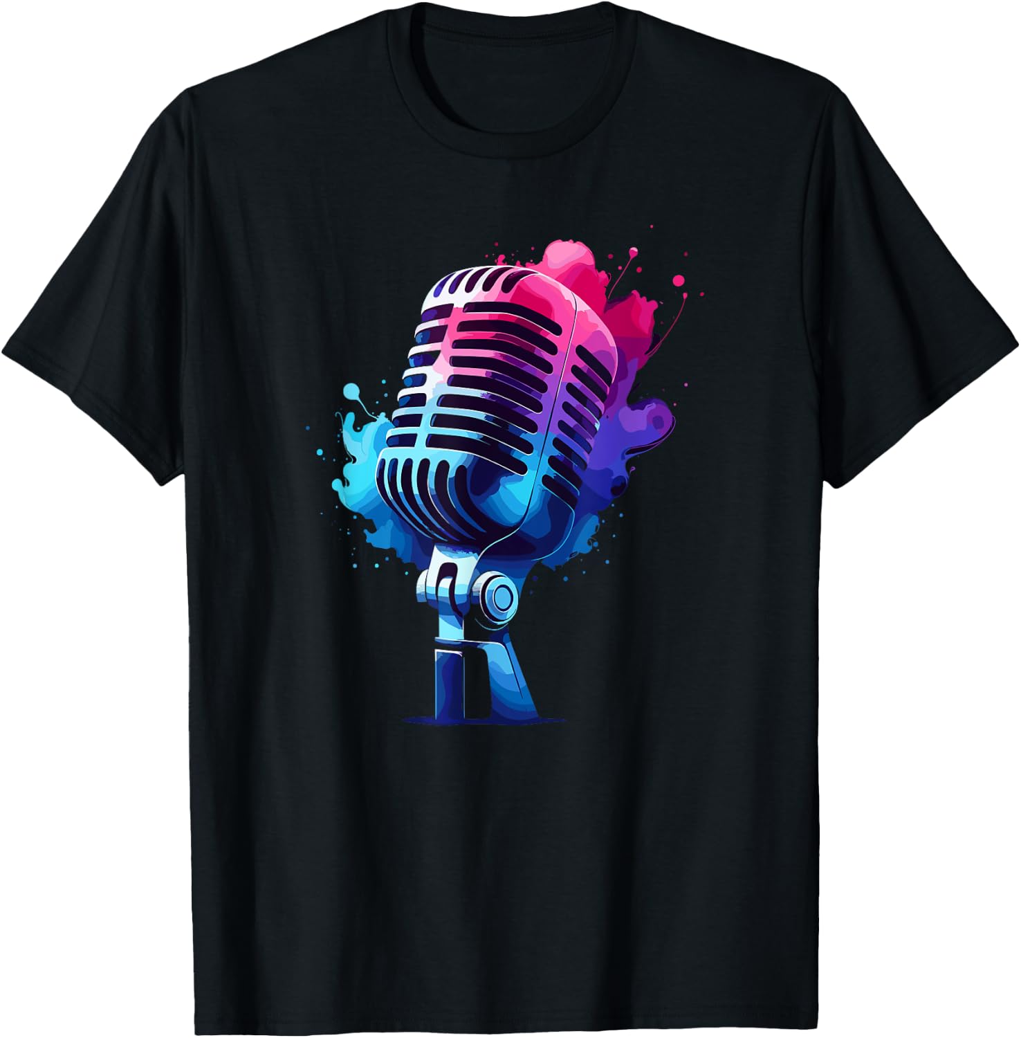Microphone Mic Singer Podcast Animator T-Shirt - T-Shirt | Black