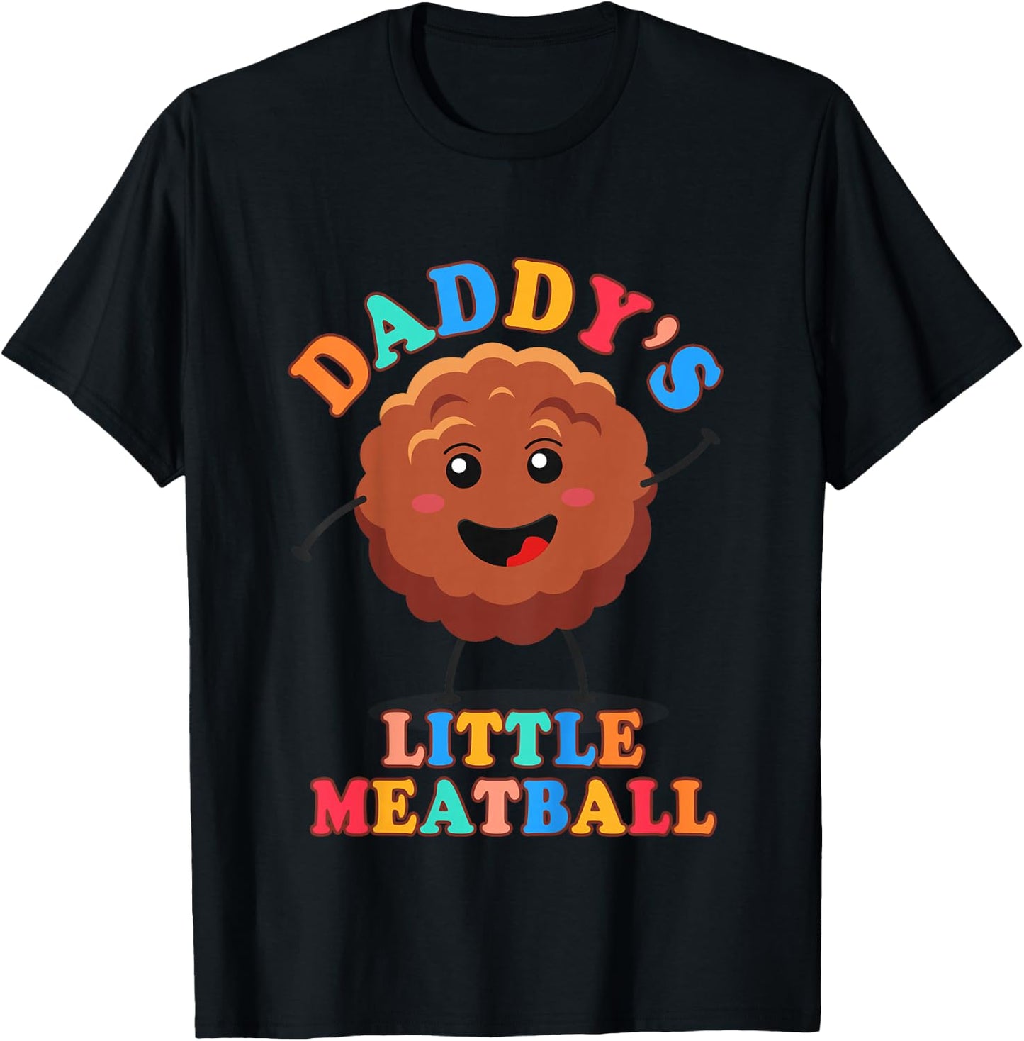 Kids Meatball Italian Baby Food Lover Daddy’s Little Meatball T-Shirt - T-Shirt | Black